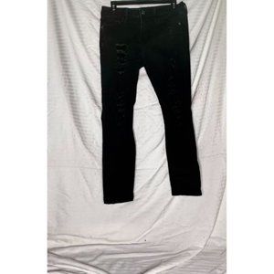Express Black Distressed Ripped Skinny Jean Jegging Size 8